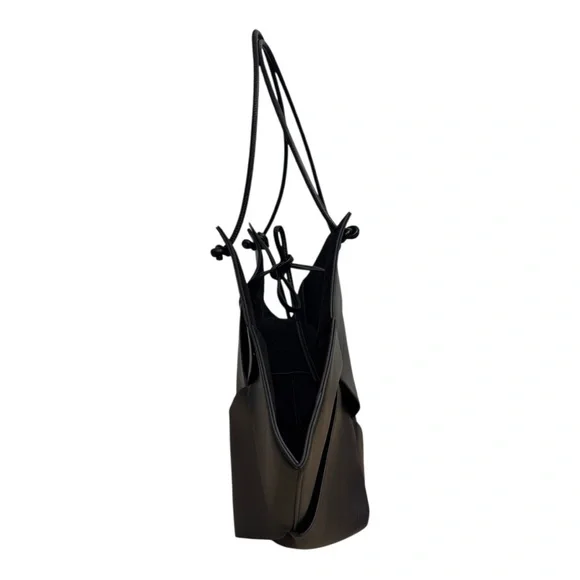 Bob Ore Black Contexture Leather Tote With Removable Suede Compartment Bag - Picture 8 of 15